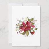 Waterverf Red Poinsettia feestdag kerstfeest Kaart (Achterkant)