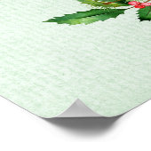 Waterverf Red Poinsettia Floral Kerstmis Poster (Hoek)