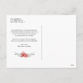  Waterverf Red Poinsettia kerstfoto Feestdagenkaart (Achterkant)