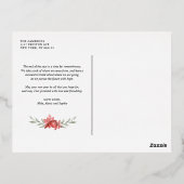  Waterverf Red Poinsettia kerstfoto Folie Feestdagen Briefkaart (Achterkant)