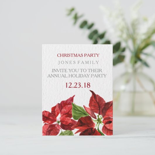 waterverf red pointsetter voor kerstfeest kaart (Staand voorkant)