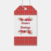 Waterverf Red Poppies Floral Season's groeten Cadeaulabel (Voorkant)