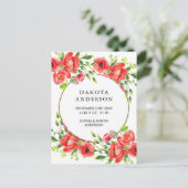 Waterverf Red Poppies Geboorteaankondiging Aankondigingskaart (Staand voorkant)