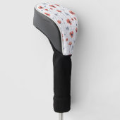 Waterverf Red Poppies Patroon op wit Golfheadcover (Schuin)
