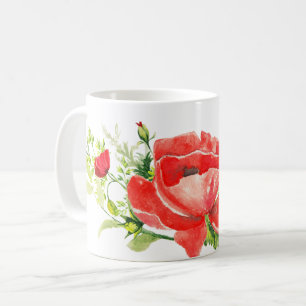 Waterverf Red Poppy Bloom Koffiemok