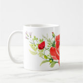 Waterverf Red Poppy Bloom Koffiemok (Links)