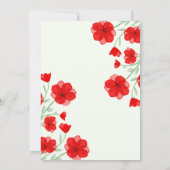 Waterverf Red Poppy Floral Moederdag Brunch Kaart (Achterkant)