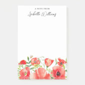 Waterverf Red Poppy Flowers gepersonaliseerd Post-it® Notes (Voorkant)