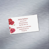Waterverf Red Poppy Flowers Magnetisch Visitekaartje (Voorbeeld)