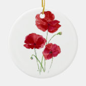 Waterverf Red Poppy Garden Flower Floral art Keramisch Ornament (Voorkant)