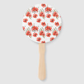 Waterverf Red Poppy Greenery 50e Verjaardag Handwaaier (Achterkant)