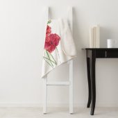 Waterverf Red Poppy Hummingbird Garden Bird Sherpa Deken (In situ)