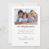 Waterverf Red Ribbon Bow Lijst 2 foto Kerst Feestdagenkaart (Achterkant)