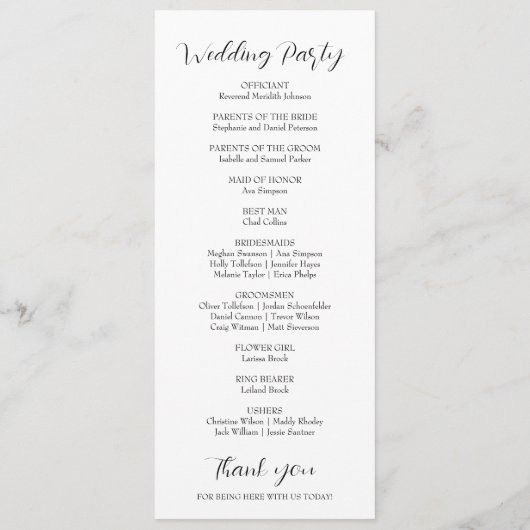 Waterverf Red Rose Floral bruiloft programma Programmakaart (Achterkant)