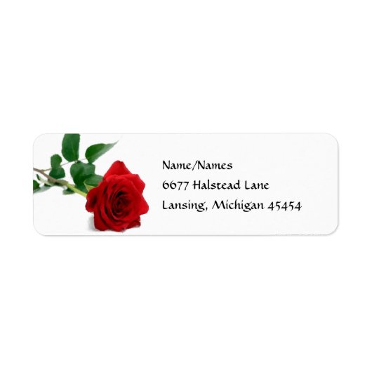 Waterverf Red Rose - Retouradreslabels Etiket (Voorkant)
