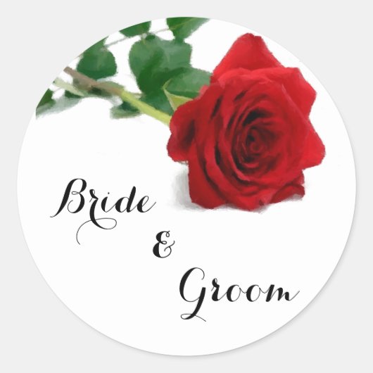 Waterverf Red Rose - Rozen Sticker (Voorkant)