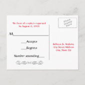 Waterverf Red Rose - RSVP Briefkaart (Achterkant)