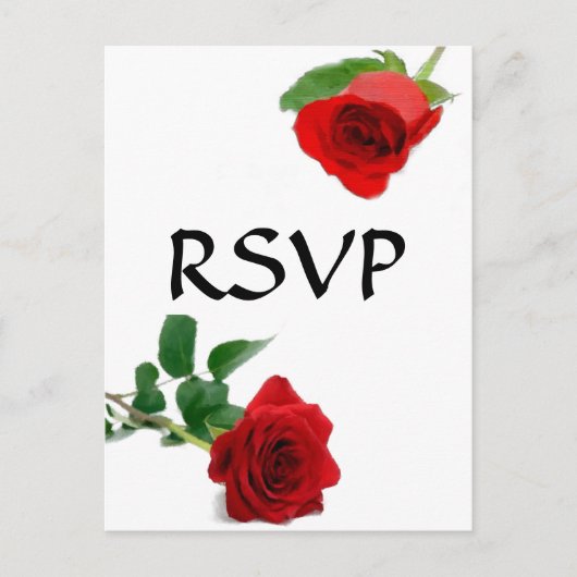 Waterverf Red Rose - RSVP Briefkaart (Voorkant)