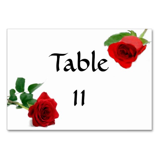 Waterverf Red Rose - Tablecard Kaart (Voorkant)