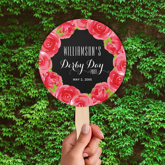 Waterverf Red Roses Derby Day Handwaaier