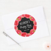 Waterverf Red Roses Derby Day Ronde Sticker (Envelop)