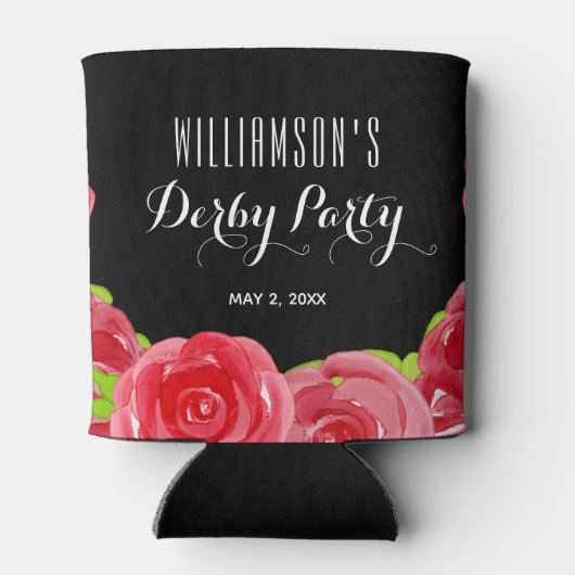 Waterverf Red Roses Derby Party Blikjeskoeler (Achterkant)