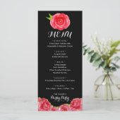 Waterverf Red Roses Derby Party Menu (Staand voorkant)