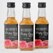 Waterverf Red Roses Derby Party Mini Likeurfles Etiket (Flessen)