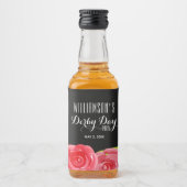 Waterverf Red Roses Derby Party Mini Likeurfles Etiket (Voorkant)