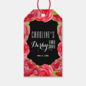 Waterverf Red Roses Derby Vrijgezellenfeest Cadeaulabel (Voorkant)