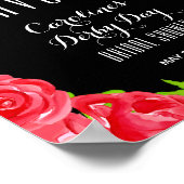 Waterverf Red Roses Derby Vrijgezellenfeest FAVORS Poster (Hoek)