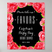 Waterverf Red Roses Derby Vrijgezellenfeest FAVORS Poster (Voorkant)