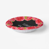 Waterverf Red Roses Derby Vrijgezellenfeest Papieren Kommen (Gebogen)