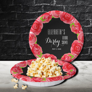 Waterverf Red Roses Derby Vrijgezellenfeest Papieren Kommen