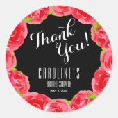 Waterverf Red Roses Derby Vrijgezellenfeest Ronde Sticker (Voorkant)