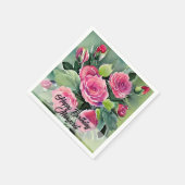 Waterverf Red Roses Happy Birthday Servet (Hoek)