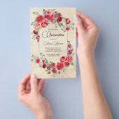 Waterverf Red Roses Quinceanera Flyer (Hand)