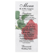 Waterverf Red Roses - Receptie Menu