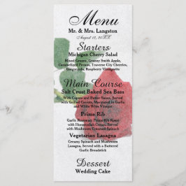 Waterverf Red Roses - Receptie Menu