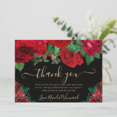 Waterverf Red Roses Sweet 16 Bedankkaart (Staand voorkant)