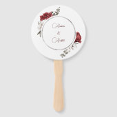 Waterverf Red Roses Wedding Hand Fan Handwaaier (Voorkant)