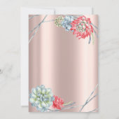 Waterverf Red Succulents Roos Gold 50e verjaardag Kaart (Achterkant)