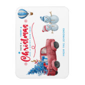 Waterverf Red Truck Kerstmis-feestdag Magneet (Verticaal)