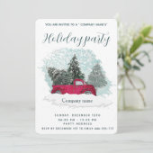 Waterverf red truck party company invitat kaart (Staand voorkant)