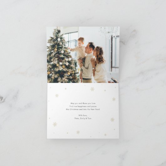 Waterverf Red Truck Photo Merry Kerstry Feestdagen Kaart (Binnen)