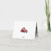 Waterverf Red Truck Photo Merry Kerstry Feestdagen Kaart (Achterkant)