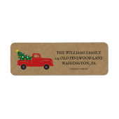 Waterverf Red  Truck Return-adreslabel Etiket (Voorkant)