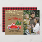 Waterverf  Red Truck Tree Foliday (Voorkant / Achterkant)