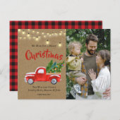 Waterverf  Red Truck Tree Foliday P Briefkaart (Voorkant / Achterkant)