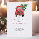 Waterverf Red Truck Wreate Kerstparty Kaart<br><div class="desc">Waterverf Red Truck Wreath Kerstparty nodigde uit. Pas dit aangepaste vakantiemodel aan met uw eigen partijgegevens. Ideaal voor een kerstdiner voor het gezin of voor een feestfeest voor bedrijven!</div>